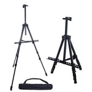 66" Silver Aluminum Adjustable Artist Field Display Easel Tripod Stand, Tabletop